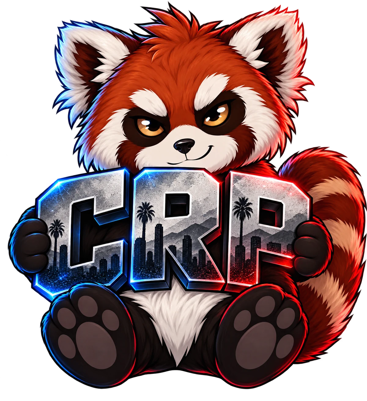 Cosmic red panda mascot
